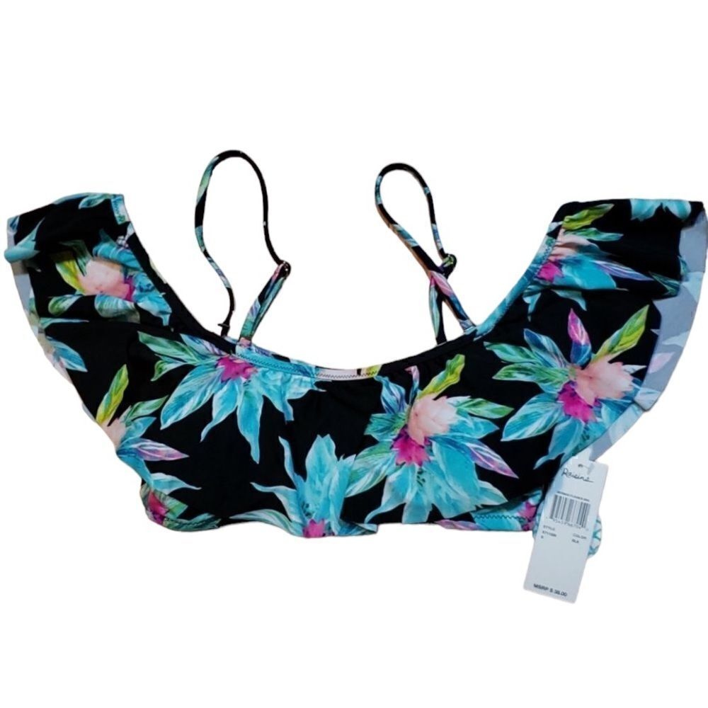 New! Tropical Bikini Top, ruffled